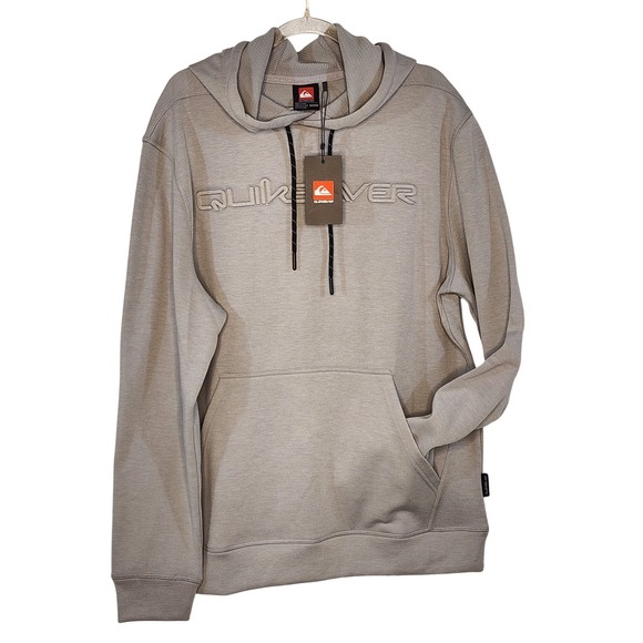 Quiksilver Emboss Gridliner Gray Hoodie Mens Size M Pullover - Picture 1 of 7